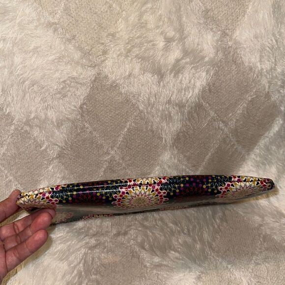 Fossil Large Wristlet Travel Bag PVC Blue Turquoise Multicolored - Picture 4 of 8